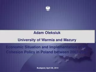 Adam Oleksiuk University of W armia and Mazury