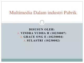 multimedia dalam industri pabrik