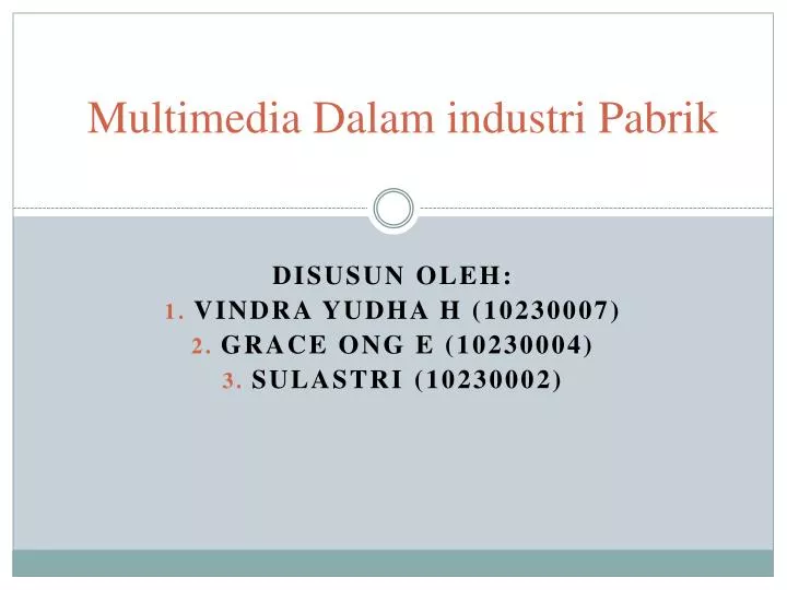 multimedia dalam industri pabrik