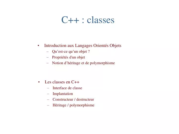 c classes