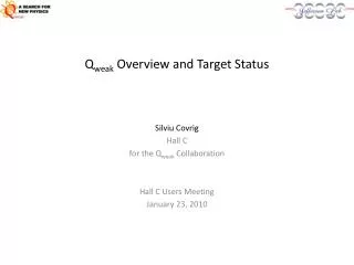 Q weak Overview and Target Status