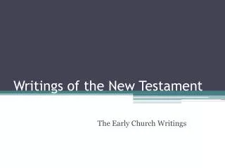 Writings of the New Testament