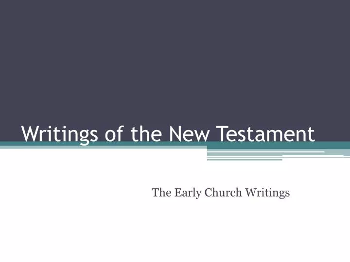 writings of the new testament