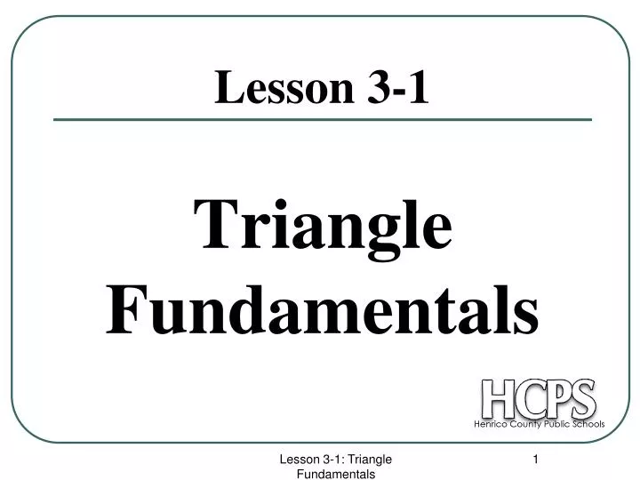 triangle fundamentals