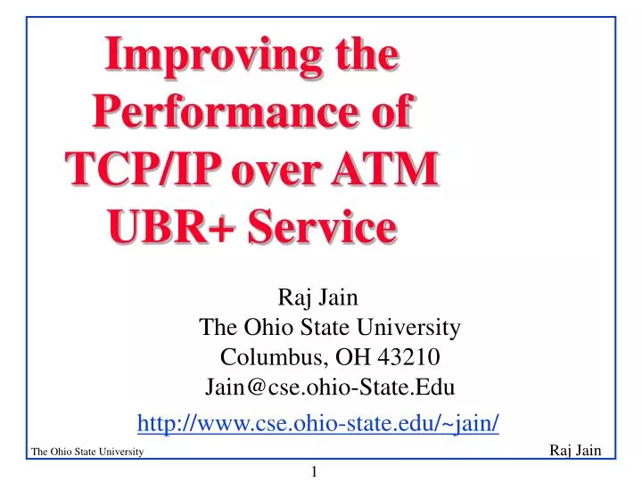 improving the performance of tcp ip over atm ubr service