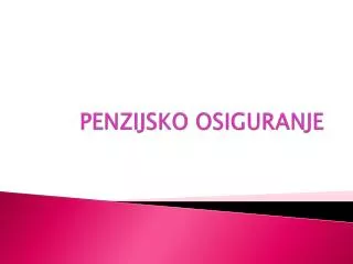 penzijsko osiguranje