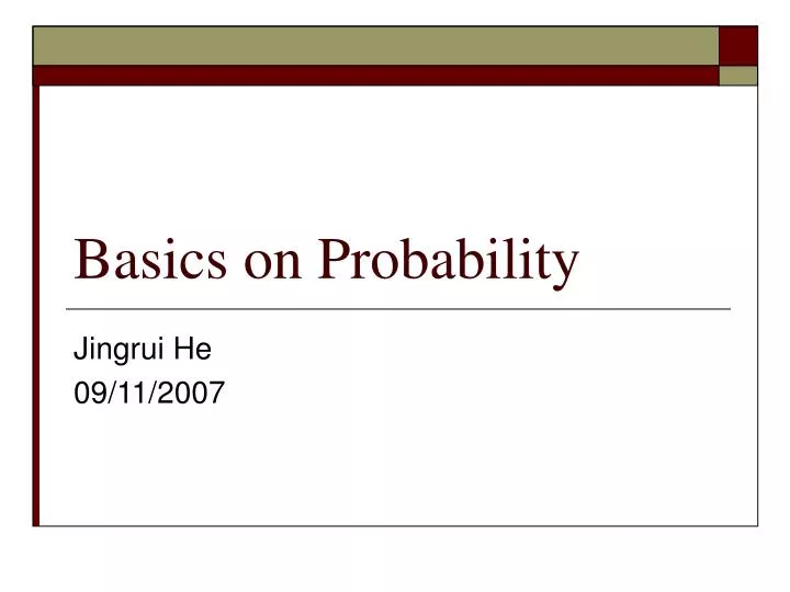 basics on probability