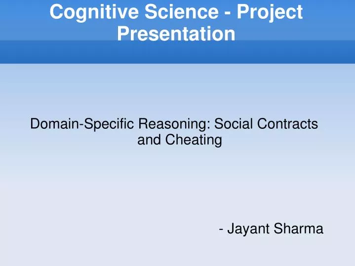 cognitive science project presentation