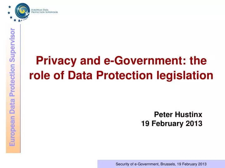 privacy and e government the role of data protection legislation