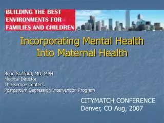 Incorporating Mental Health Into Maternal Health