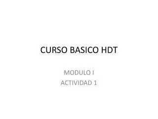 curso basico hdt