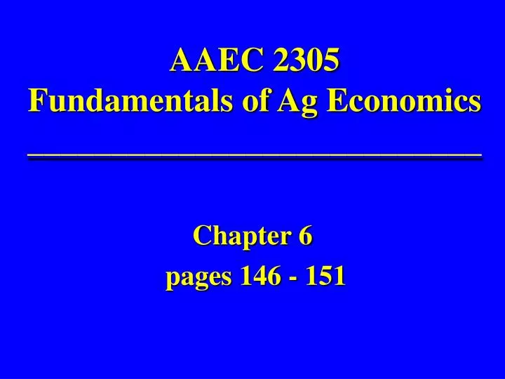 aaec 2305 fundamentals of ag economics