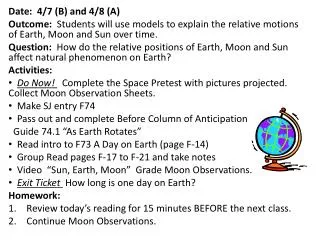 Date: 4/7 (B) and 4/8 (A)