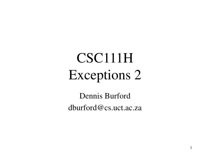 csc111h exceptions 2