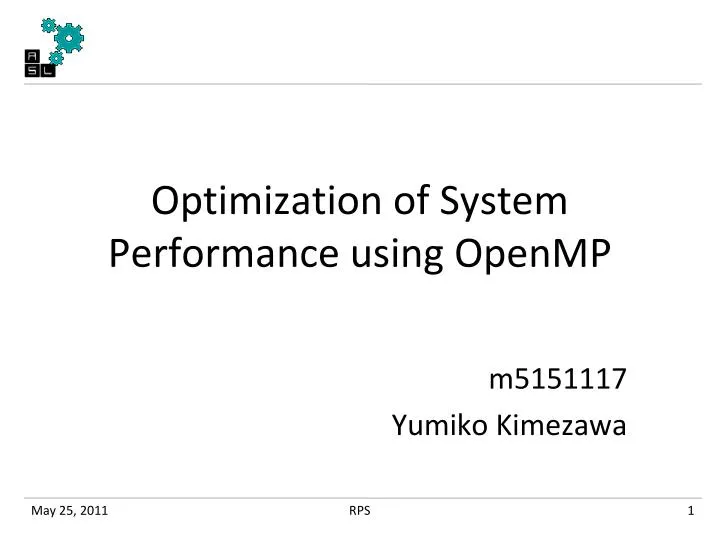 optimization of system performance using openmp