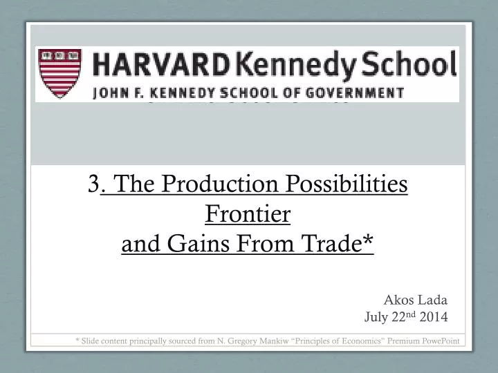 of microeconomics 3 the production possibilities frontier and gains from trade