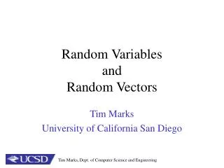 Random Variables and Random Vectors