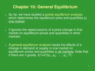 Chapter 10: General Equilibrium