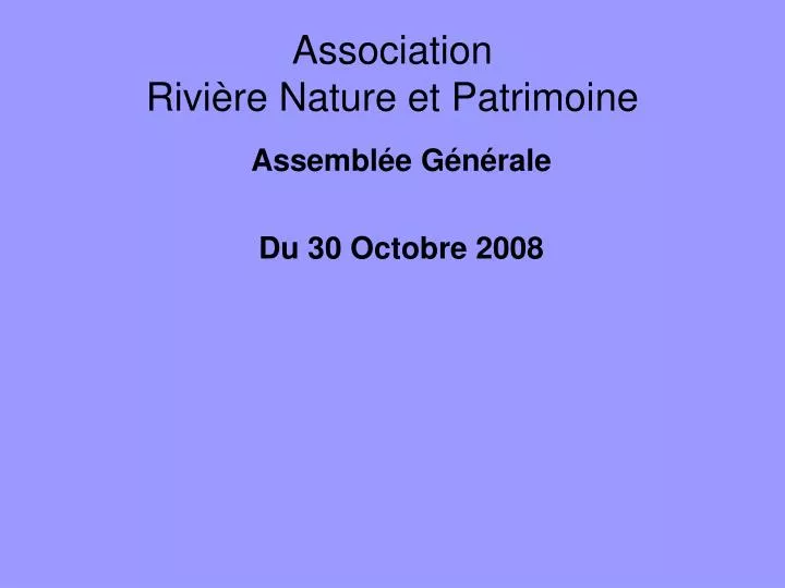 association rivi re nature et patrimoine