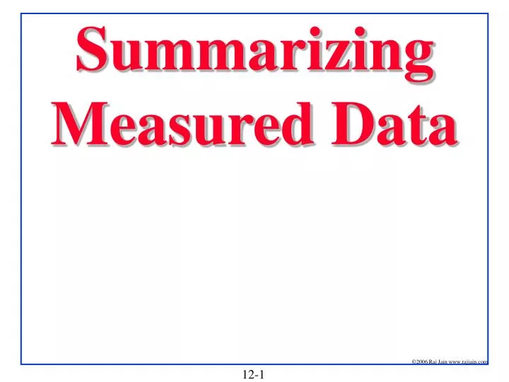 summarizing measured data