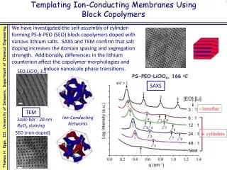 Templating Ion- Conducting Membranes Using Block Copolymers