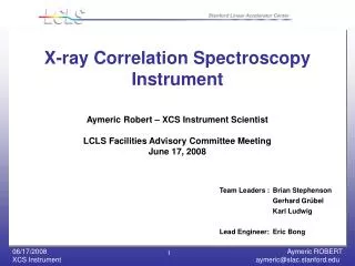 X-ray Correlation Spectroscopy Instrument