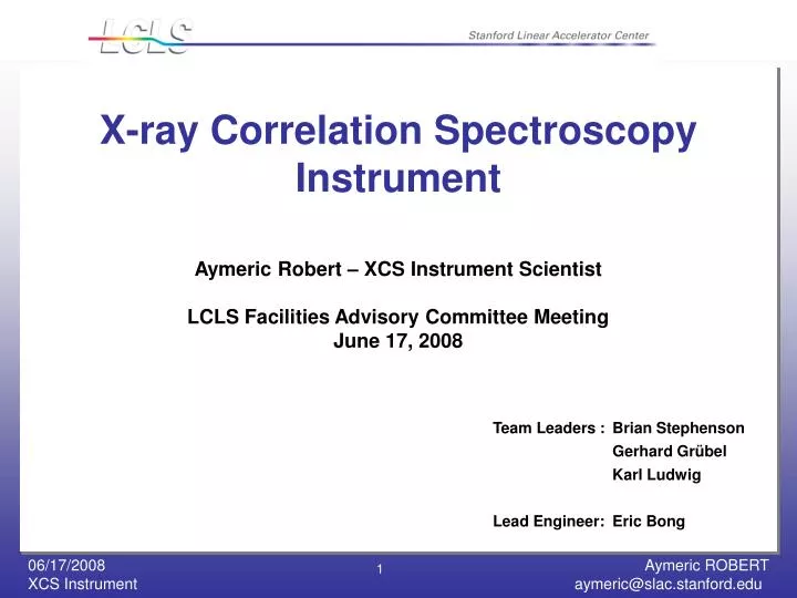 x ray correlation spectroscopy instrument