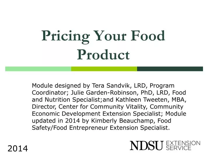 pricing your food product