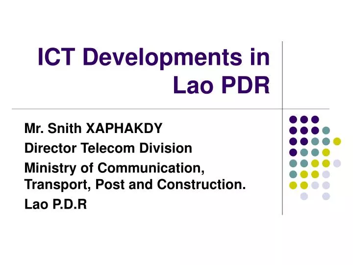 ict developments in lao pdr
