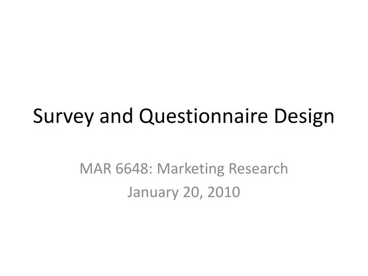 survey and questionnaire design