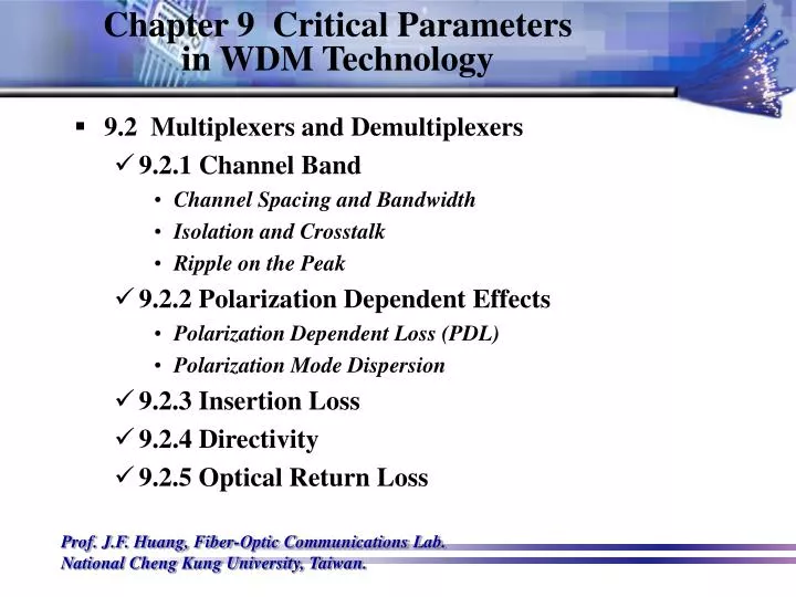 chapter 9 critical parameters in wdm technology
