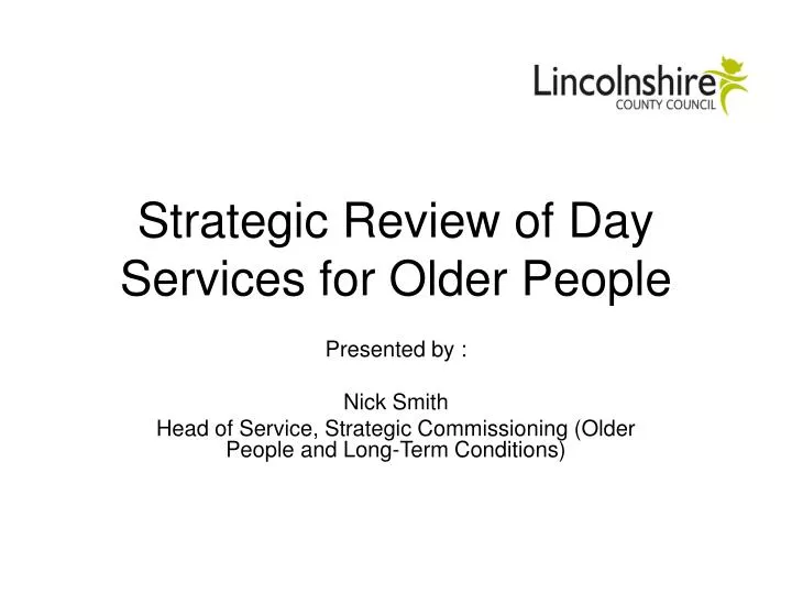 strategic review of day services for older people