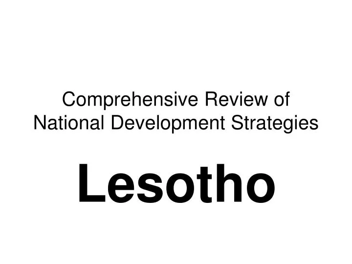comprehensive review of national development strategies