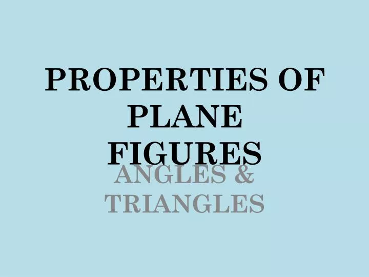 properties of plane figures