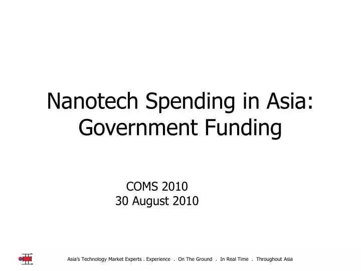 nanotech spending in asia government funding
