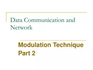 data communication and network