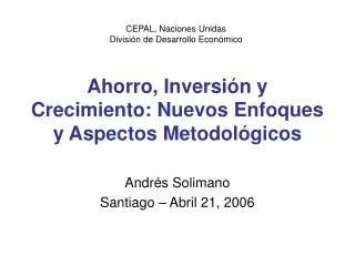 ahorro inversi n y crecimiento nuevos enfoques y aspectos metodol gicos