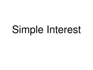 Simple Interest