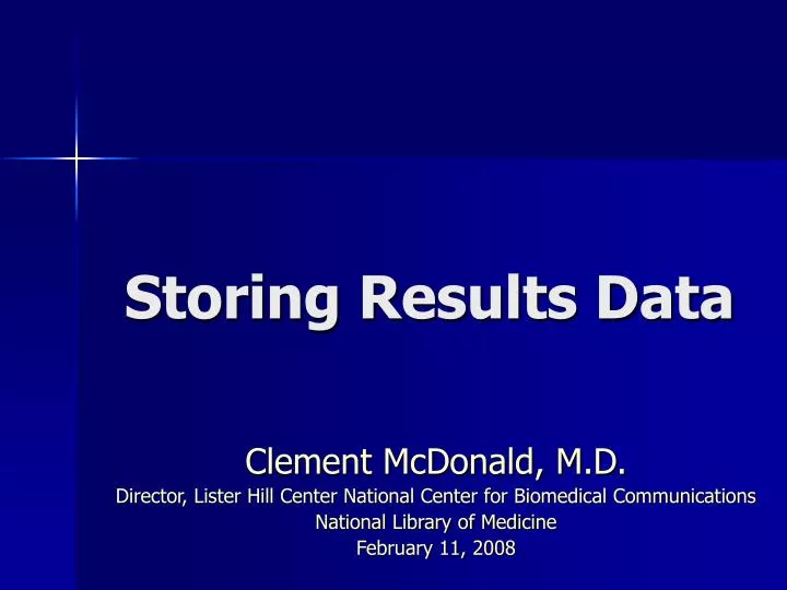 storing results data