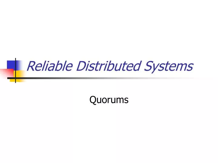 reliable distributed systems