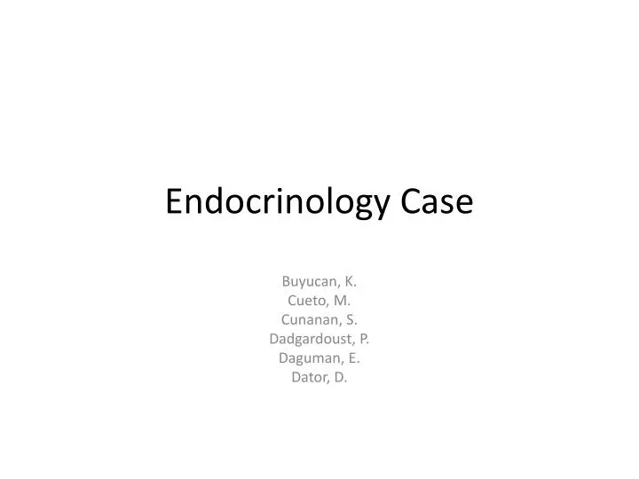 endocrinology case