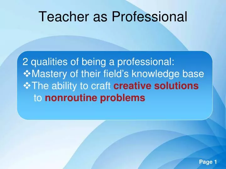 teacher as professional