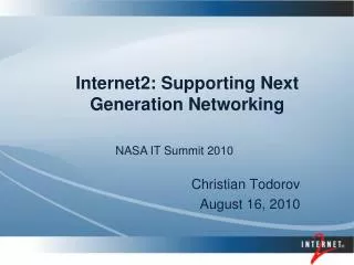 Internet2: Supporting Next Generation Networking