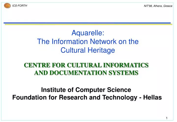 aquarelle the information network on the cultural heritage