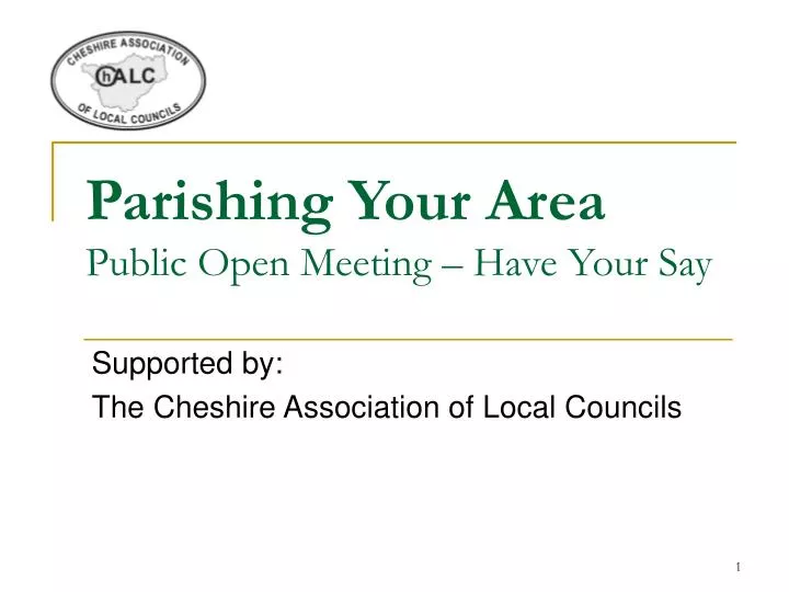 parishing your area public open meeting have your say