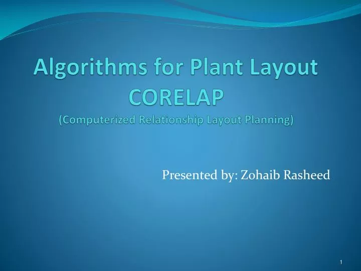algorithms for plant layout corelap computerized relationship layout planning