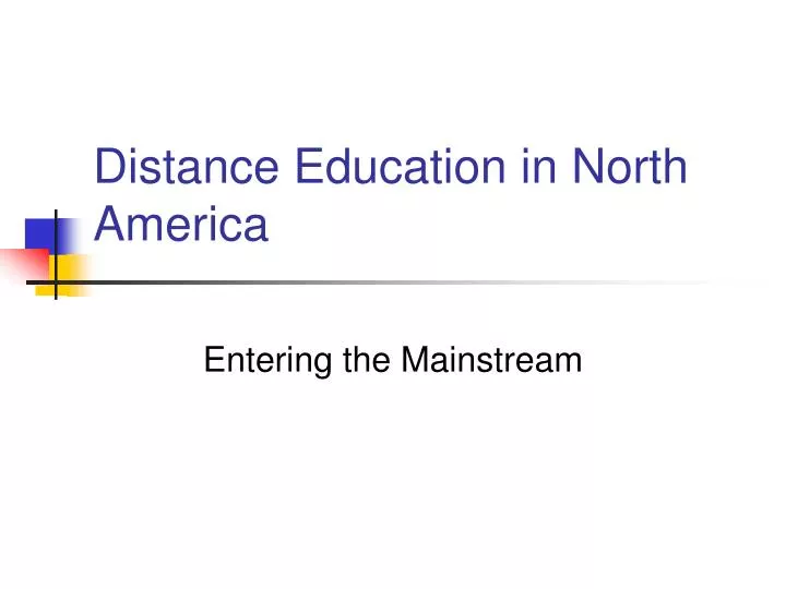 distance education in north america
