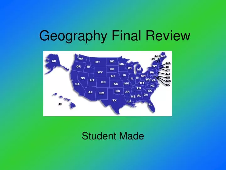 geography final review