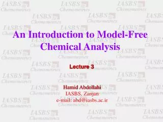 An Introduction to Model-Free Chemical Analysis