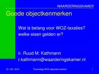 goede objectkenmerken